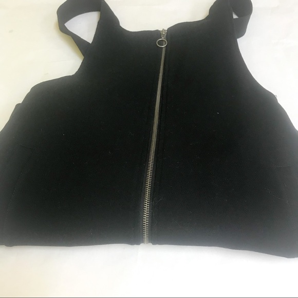 Forever 21 Full Zip Front Black Mini Dress jumper small women’s - Picture 4 of 6